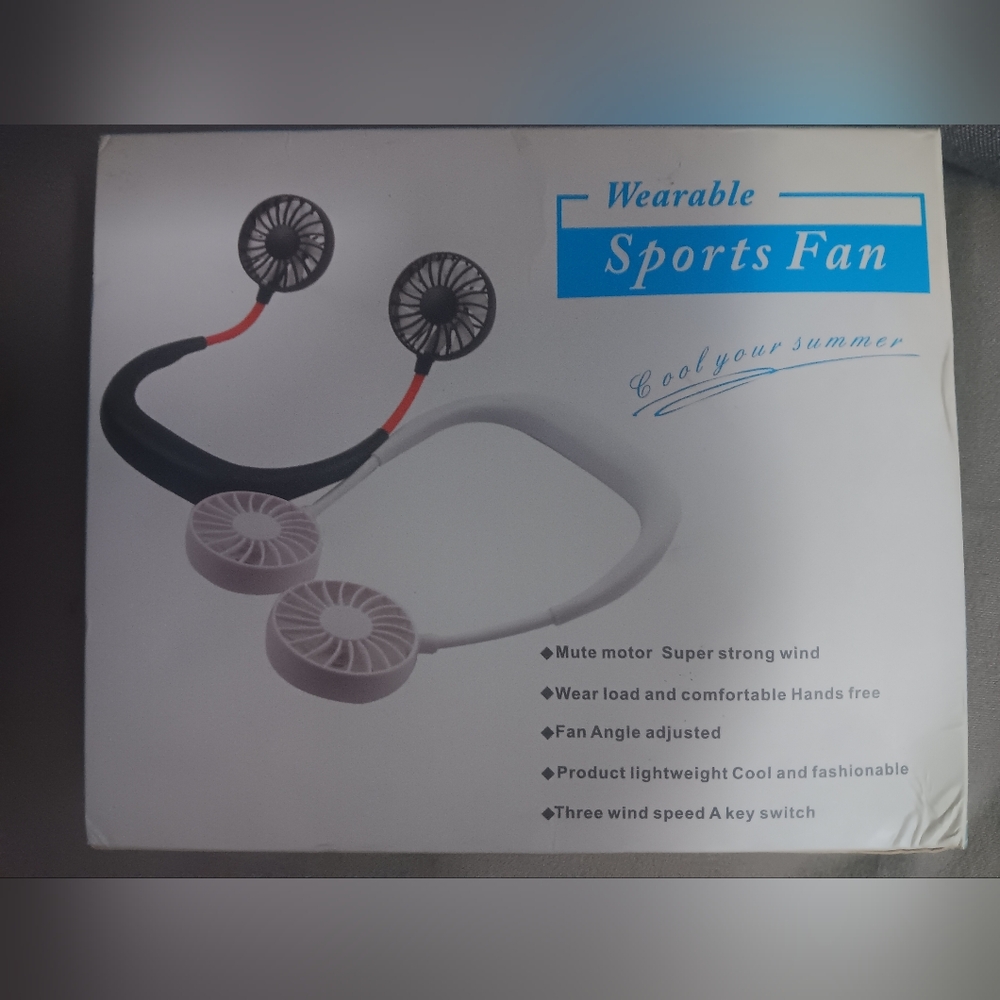 Wearable Sports Fan with Dual Blades